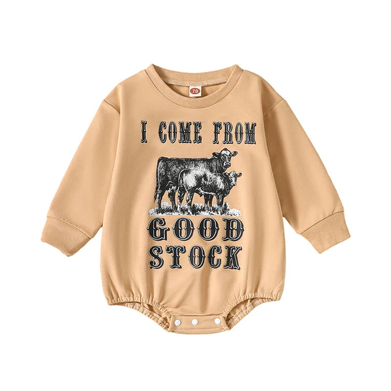 2023-07-28 0-18M Infant Baby Boy Girl Fall Bodysuit Long Sleeve round Neck Cow Print Warm Jumpsuit Clothes 2023 04 2022