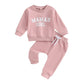 0-3T Baby Girls Clothes Outfit Long Sleeve Letters Print Sweatshirt Elastic Waist Sweatpants Fall Clothes