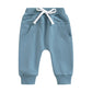 0-3Years Toddler Baby Boys Sweatpants Elastic Waist Drawstring Solid Fall Trousers Pockets Casual Clothes