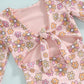 Kids Girls Bikini Long Sleeve Swimsuit Backless Tie-Up Flower Print Swimwear for Summer Beach
