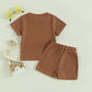 2024-01-20  Summer Baby Boy Clothes Letter Embroidery Short Sleeve T-Shirt Shorts Set 2Pcs Waffle Knit Outfit