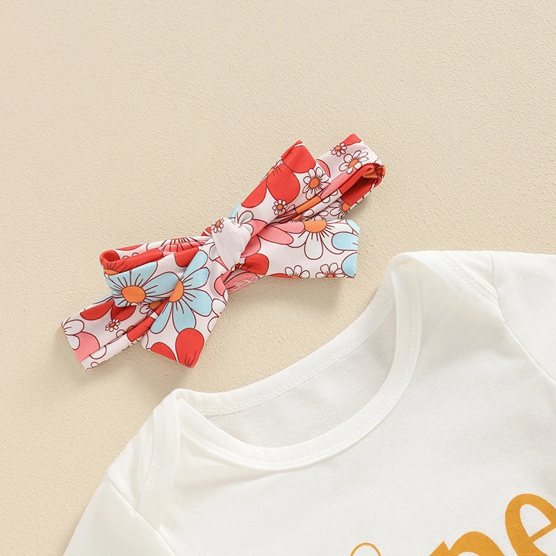 2024-03-14  Baby Girl Birthday Set Letter Print Short Sleeve Romper with Floral Flare Pants and Headband 3Pcs Outfit 2023 04 2022