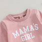 0-3T Baby Girls Clothes Outfit Long Sleeve Letters Print Sweatshirt Elastic Waist Sweatpants Fall Clothes