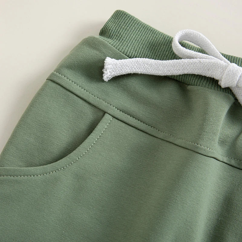  0-3Years Toddler Baby Boys Sweatpants Elastic Waist Drawstring Solid Fall Trousers Pockets Casual Clothes