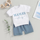 Toddler Baby Boy Summer Clothes Short Sleeve Embroidery Top Solid Color Shorts Cute Infant 2Pcs Baby Boy Outfit Sets