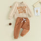 2023-09-21  0-3Ytoddler Baby Boy Clothes Set Letter Print Long Sleeve Pullover Top Sweatshirt Pant Fall Winter Outfits
