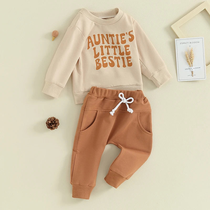 2023-09-21  0-3Ytoddler Baby Boy Clothes Set Letter Print Long Sleeve Pullover Top Sweatshirt Pant Fall Winter Outfits