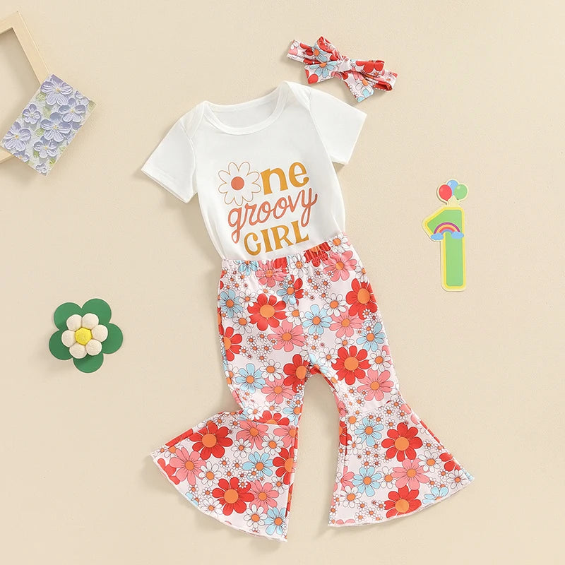 2024-03-14  Baby Girl Birthday Set Letter Print Short Sleeve Romper with Floral Flare Pants and Headband 3Pcs Outfit 2023 04 2022