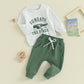 Toddler Boys Clothes Set Letter Eagle Print Crew Neck Long Sleeve Sweatshirts and Long Pants 2Pcs