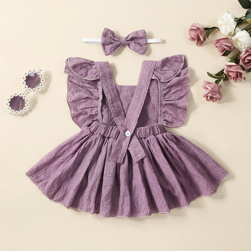  0-18M Newborn Baby Girl Bodysuit Otter Print Romper Set with Floral Flying Sleeves Bow Headband