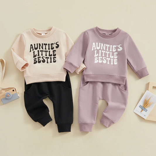  Toddler Baby Boy Clothes Set Letter Print Long Sleeve Pullover Tops Sweatshirt Pants Fall Winter Outfits