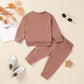 Toddler Girls Outfit Letter Print Long Sleeve Sweatshirt +Elastic Waist Pants Set Baby Fall Clothes