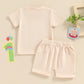 2024-03-20  Summer Baby Boys Outfits Letter Embroidery Short Sleeves T-Shirt and Elastic Shorts Vacation Clothes Set