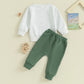 Toddler Boys Clothes Set Letter Eagle Print Crew Neck Long Sleeve Sweatshirts and Long Pants 2Pcs