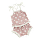 0-18M Newborn Baby Girl Clothes Set Waffle Floral Tops+Ruffles Shorts Infant Girl Clothing Outfits