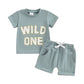 2024-03-20  Summer Baby Boys Outfits Letter Embroidery Short Sleeves T-Shirt and Elastic Shorts Vacation Clothes Set