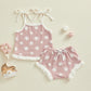 0-18M Newborn Baby Girl Clothes Set Waffle Floral Tops+Ruffles Shorts Infant Girl Clothing Outfits