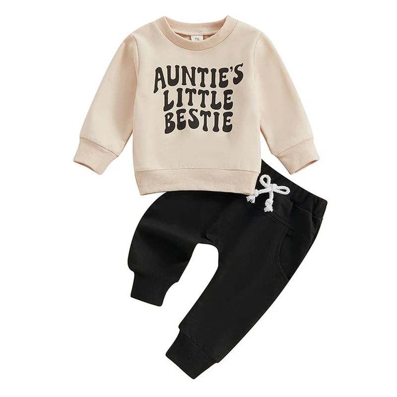  Toddler Baby Boy Clothes Set Letter Print Long Sleeve Pullover Tops Sweatshirt Pants Fall Winter Outfits